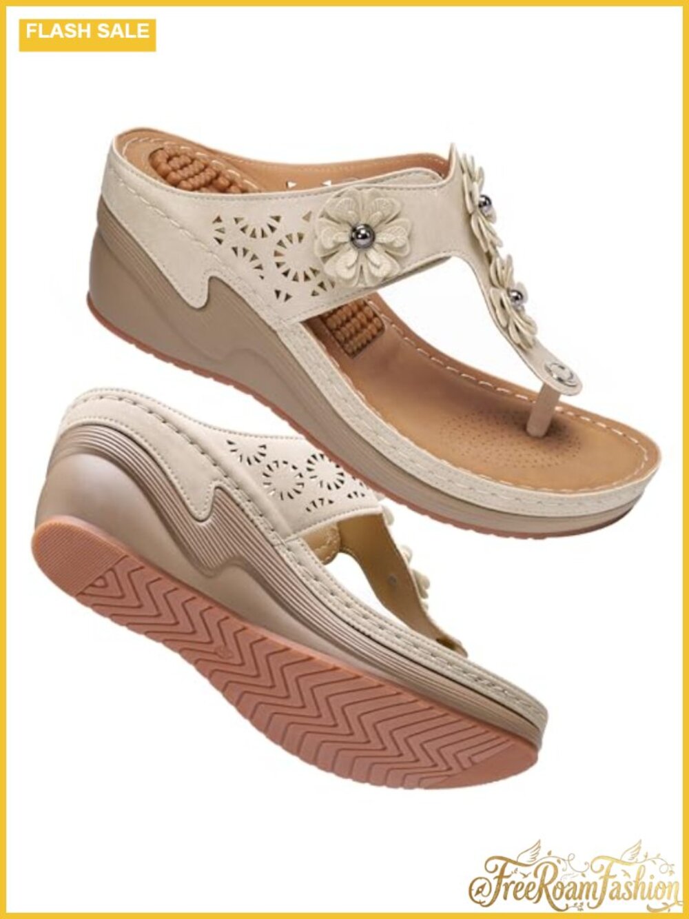 FUDYNMALC Womens Wedge Sandals Comfortable Dressy Platform Flip Flops